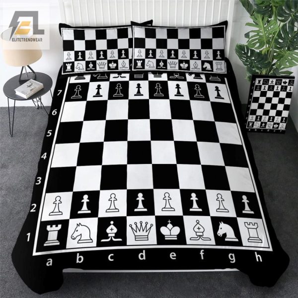 Checkmate Your Sleep Quirky Chess Board Bedding Set elitetrendwear 1