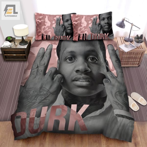 Turn Up Your Sleep Lil Durk Wallpaper Duvet Set elitetrendwear 1