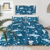 Sleep With Sharks Funny Cartoon Shark Duvet Cover Set elitetrendwear 1