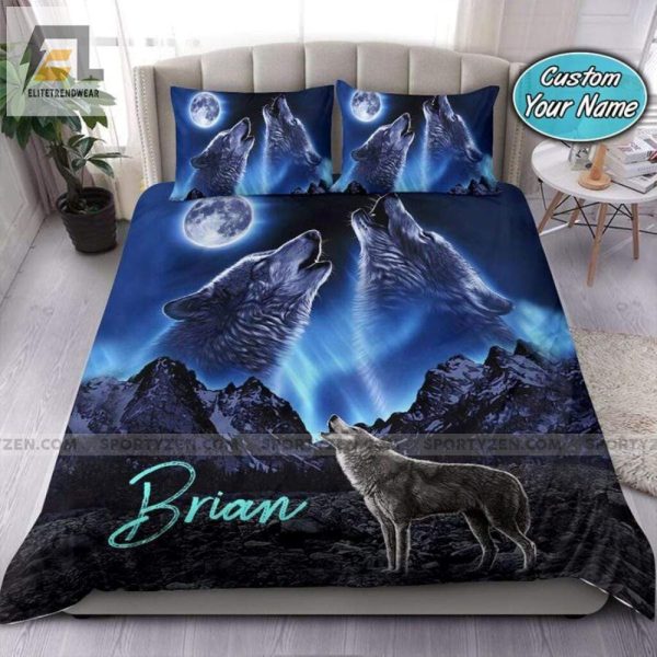 Quirky Wolf Moon Yin Yang Custom Name Duvet Snuggle Unique elitetrendwear 1