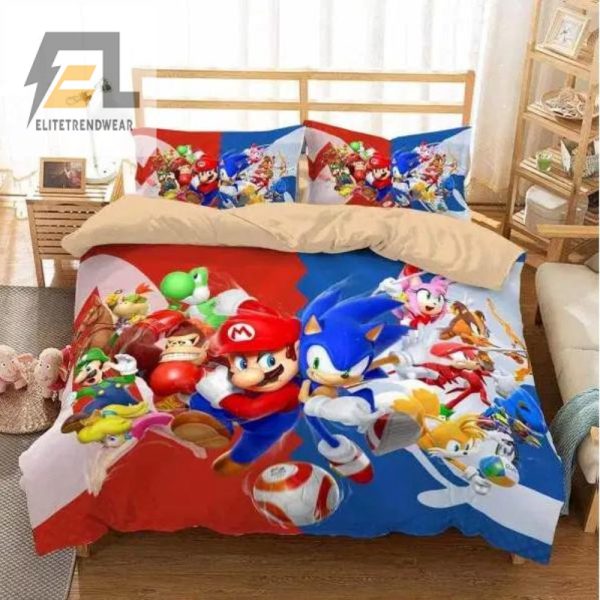 Sleep Like A Hero Mario Sonic Cozy Duvet Set 1 elitetrendwear 1