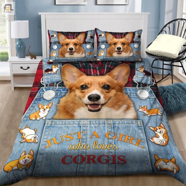 Quirky Corgi Girl Duvet Cozy Cute Comfy Bedding Set elitetrendwear 1