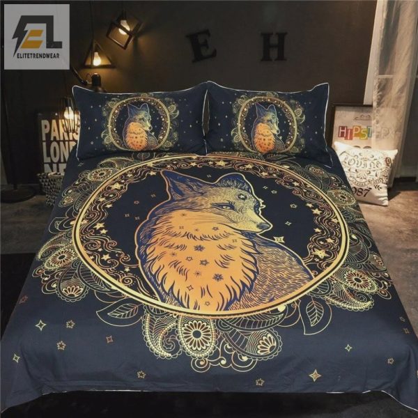 Funny Foxy Nights Cozy Golden Fox Duvet Bedding Set elitetrendwear 1