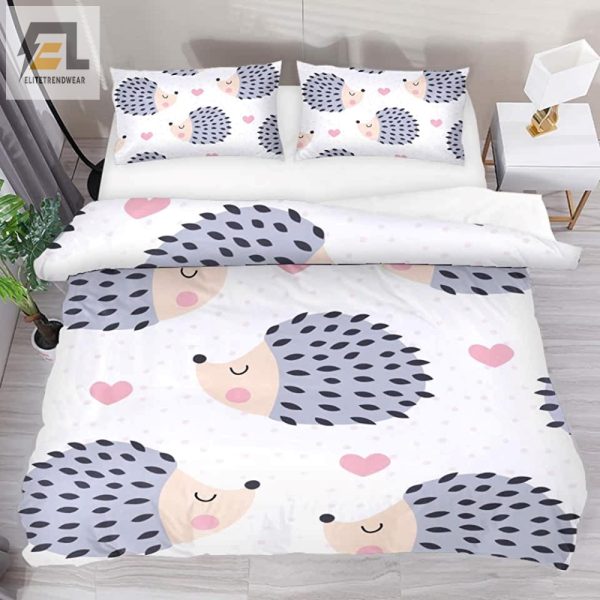 Cuddle In Quills Adorable Hedgehog Duvet Cover Set elitetrendwear 1