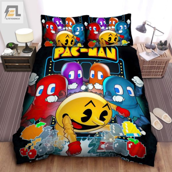 Get Chased To Sleep Pacman Ghosts Cartoon Duvet Set elitetrendwear 1