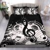 Snuggle Up With Treble Quirky Black White Music Duvet Set elitetrendwear 1