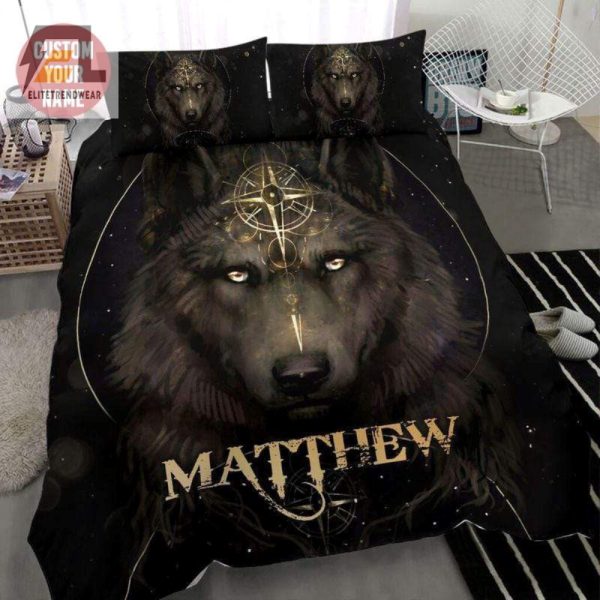 Sleep With Wolves Custom Name Duvet Cover Navigate Dreams elitetrendwear 1