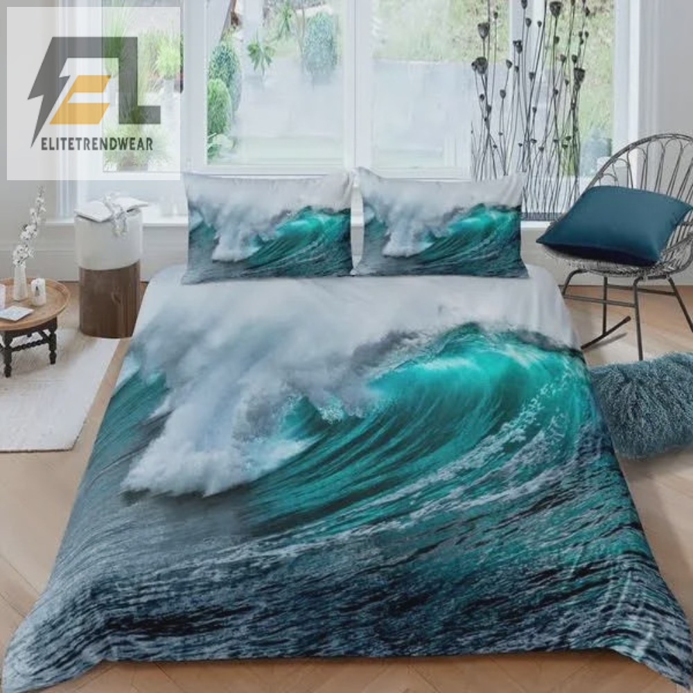 Ride The Wave To Dreamland Ocean Waves Bedding Set elitetrendwear 1