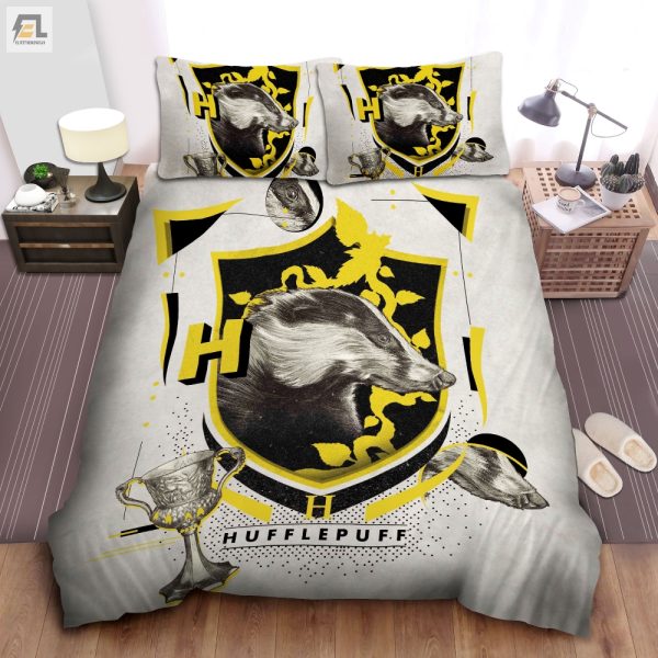 Hufflepuff Duvet Cover Cozy Up With Magical Charm elitetrendwear 1