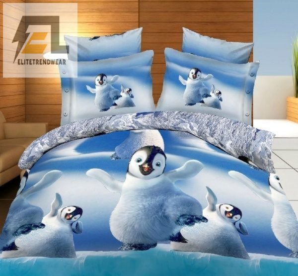 Snuggle With Penguins Cozy Funny Duvet Cover Set elitetrendwear 1