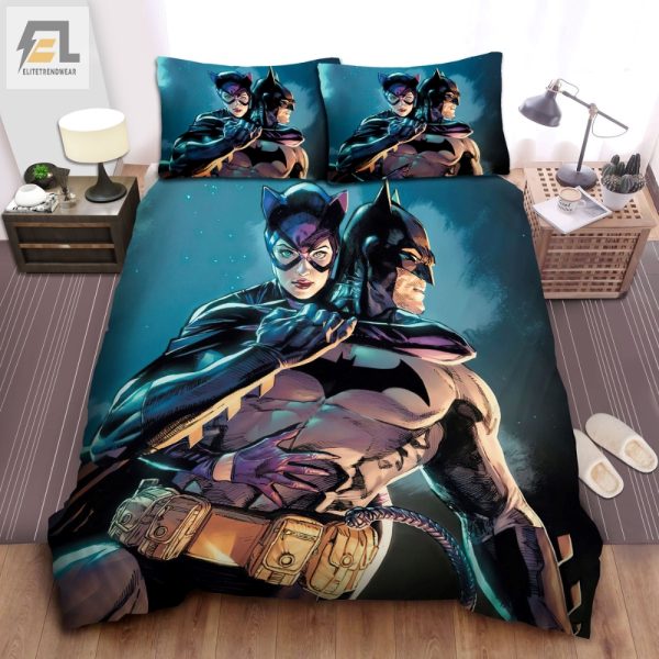 Cozy Up Batman Catwoman Comic Art Duvet Sets Purrfect elitetrendwear 1