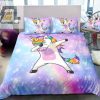 Sleep In Style Hilarious 3D Unicorn Dab Galaxy Bedding Set elitetrendwear 1