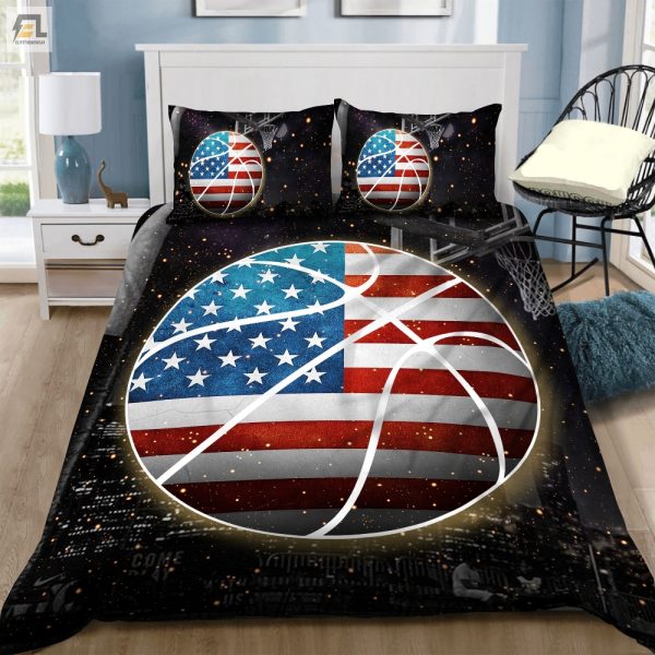 Score Big Dreams With Our 3D Basketball Usa Flag Bedding elitetrendwear 1