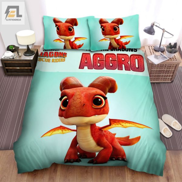 Snuggle With Aggro Fun Cozy Dragons Duvet Set elitetrendwear 1