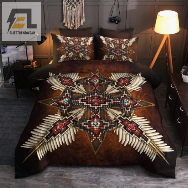 Cozy Up Hilarious Native American Pattern Gift Duvet Sets elitetrendwear 1