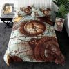 Navigate Dreams Quirky Compass Map Duvet Cover Set elitetrendwear 1