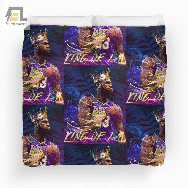 Dream Dunking Lebron Lakers Funny Comfy Bedding Set elitetrendwear 1