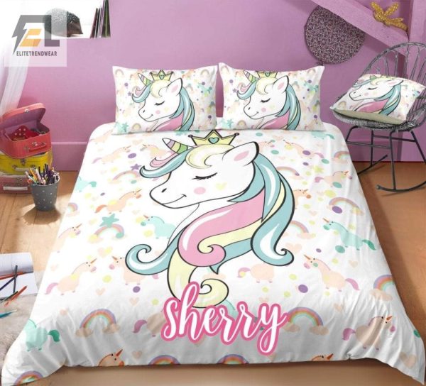 Sleep Like A Unicorn Custom Name Duvet Sets Magically Cozy elitetrendwear 1