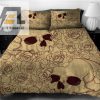 Quirky Skulls Roses Duvet Set Spooky Comfort For Your Bed elitetrendwear 1