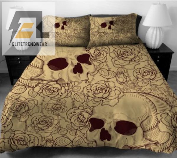 Quirky Skulls Roses Duvet Set Spooky Comfort For Your Bed elitetrendwear 1