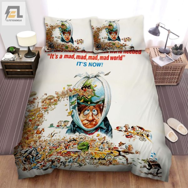 Comfy Witty Mad Mad Mad Mad World Duvet Cover Set elitetrendwear 1