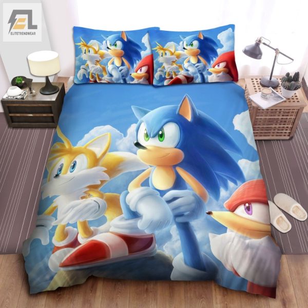 Speedy Snooze Sonic Knuckles Tails Fun Bedding Set elitetrendwear 1