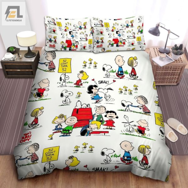 Funny Peanuts Friends Bedding Set Unique Duvet Sheets elitetrendwear 1