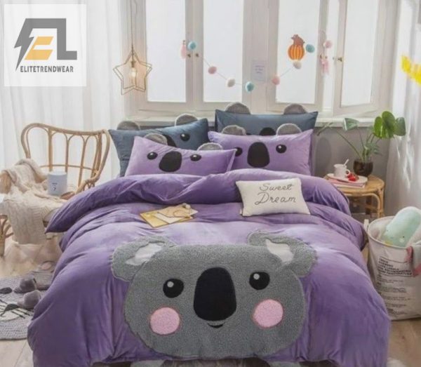 Snuggle With A Purple Koala Adorable Cozy Bedding Fun elitetrendwear 1