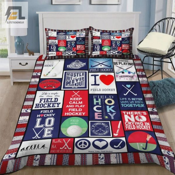 Funny Keep Calm Play Field Hockey Cozy Duvet Bedding Set elitetrendwear 1