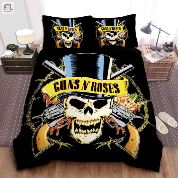 Rock Your Sleep Guns N Roses Skulls Pistols Duvet Set elitetrendwear 1