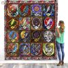 Wrap In Deadhead Delight Quirky Skull Grateful Dead Quilt elitetrendwear 1