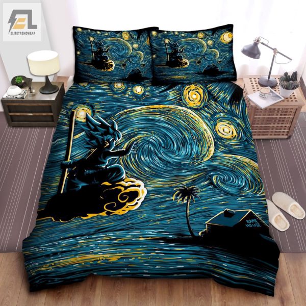 Sleep Like A Saiyan Starry Goku Nimbus Duvet Set elitetrendwear 1