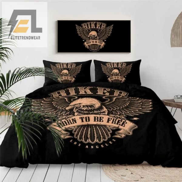 Sleep Like An Eagle Comfy Vintage Biker Duvet Sets elitetrendwear 1