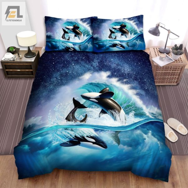 Orca Jump Duvet Wildly Cozy Hilarious Bedding Set elitetrendwear 1