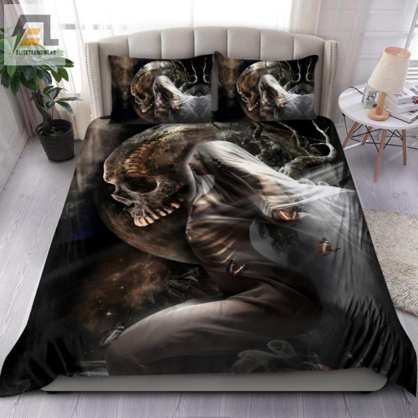 Quirky Skull Couple Duvet Set Cozy Comically Cool Bedding elitetrendwear 1