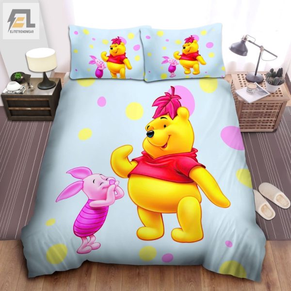 Comfy Cute Pooh Makes Piglet Laugh Duvet Set elitetrendwear 1
