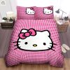 Dream In Pink Cozy Hello Kitty Plaid Duvet Set Bedding elitetrendwear 1