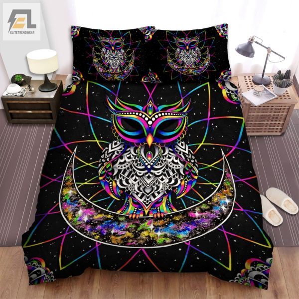 Owl On The Moon Duvet Comfy Cozy Whimsically Unique elitetrendwear 1