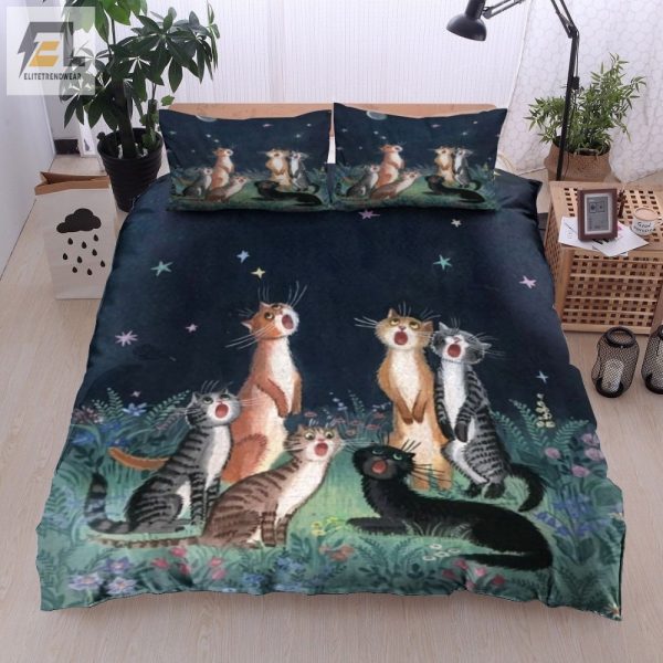 Sleepy Cat Squad Duvet Set Purrfectly Cozy Hilarious elitetrendwear 1