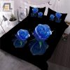Snuggle Up In Style Blue Roses On Black Duvet Delight elitetrendwear 1