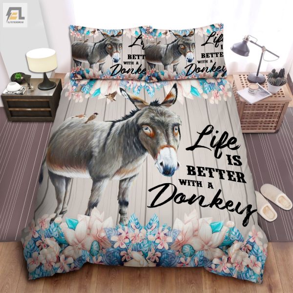 Snuggle Up With Humor Lifes Better Donkey Bedding Set elitetrendwear 1