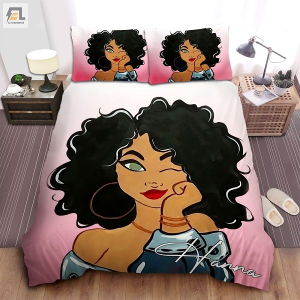 Witty Wink Custom Name Black Girl Duvet Cover Set elitetrendwear 1