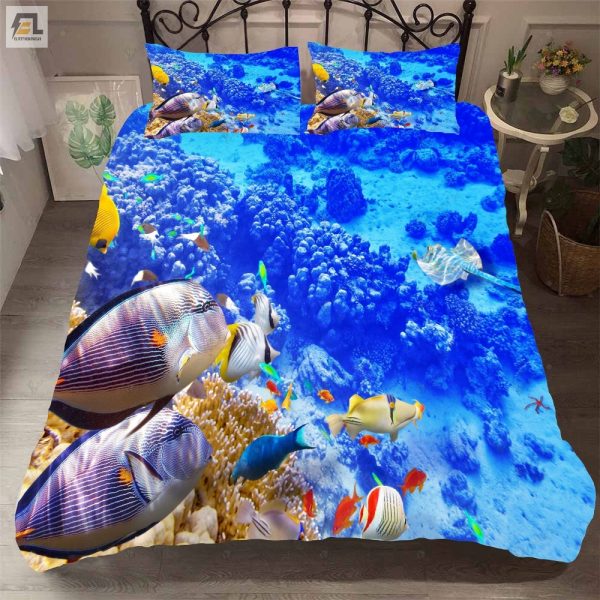 Sleep With Fishes 3D Coral Duvet Cover For Fun Bedrooms elitetrendwear 1