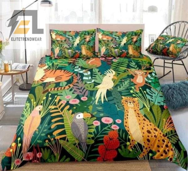 Jungle Snooze Wildly Fun Tropical Animal Duvet Set elitetrendwear 1