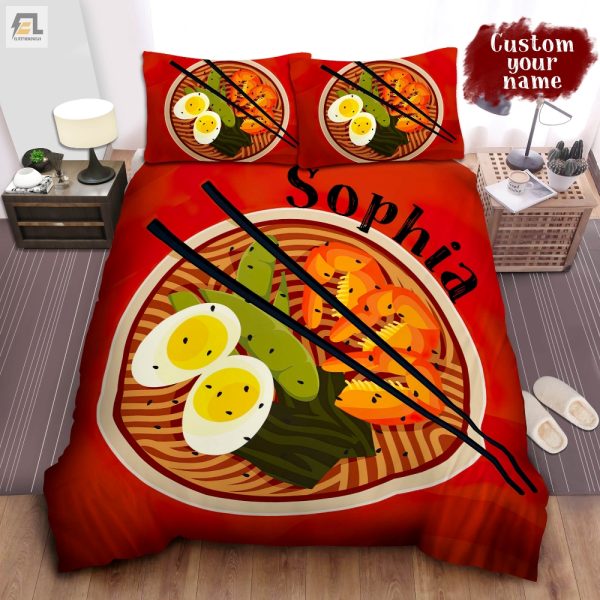 Snuggle Up With Ramen Quirky Custom Duvet Cover Set elitetrendwear 1