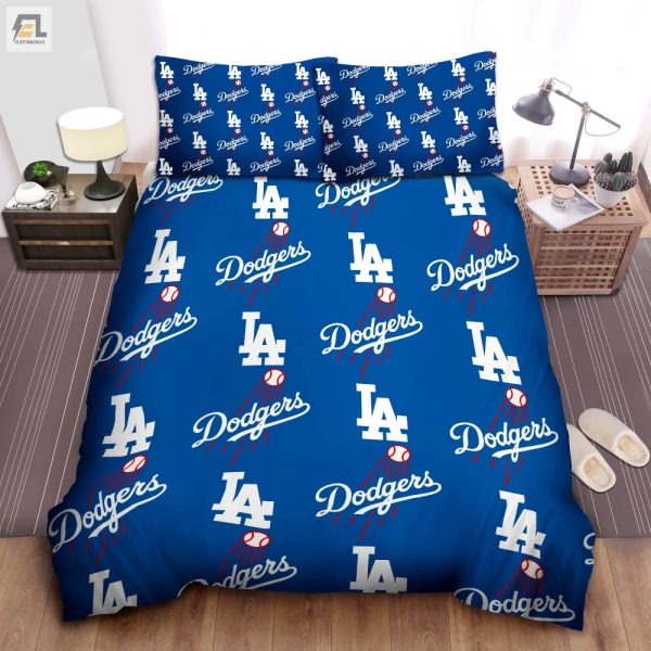 Dodger Dreams Comfy 3D Logo Bedding Hit Sleep Outta Park elitetrendwear 1