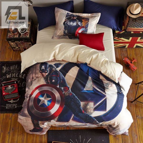 Snuggle Like A Superhero Funny Captain America Bedding Sets elitetrendwear 1