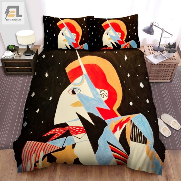 Rock N Roll Dreams David Bowie Guitar Art Bedding Set elitetrendwear 1