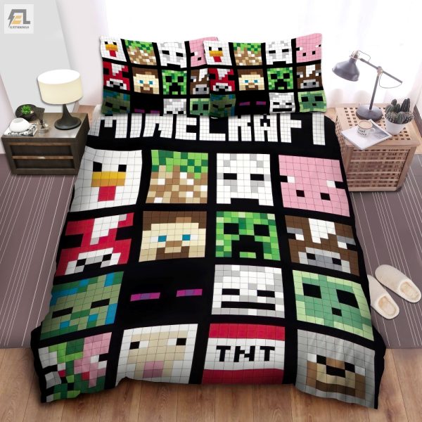 Sleep In Pixels 2D Minecraft Duvet Comfy Fun Bedding elitetrendwear 1