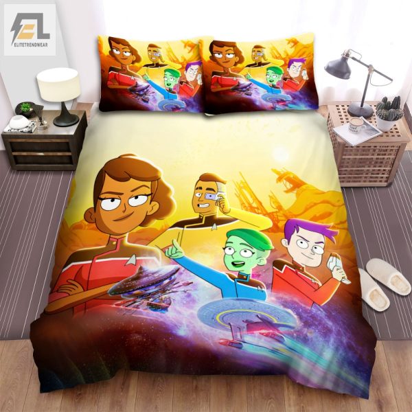 Boldly Sleep Funny Star Trek Lower Decks Duvet Cover Set elitetrendwear 1